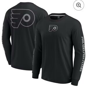 Men's Philadelphia Flyers Fanatics Black Elements Strive Long Sleeve T-Shirt NEW